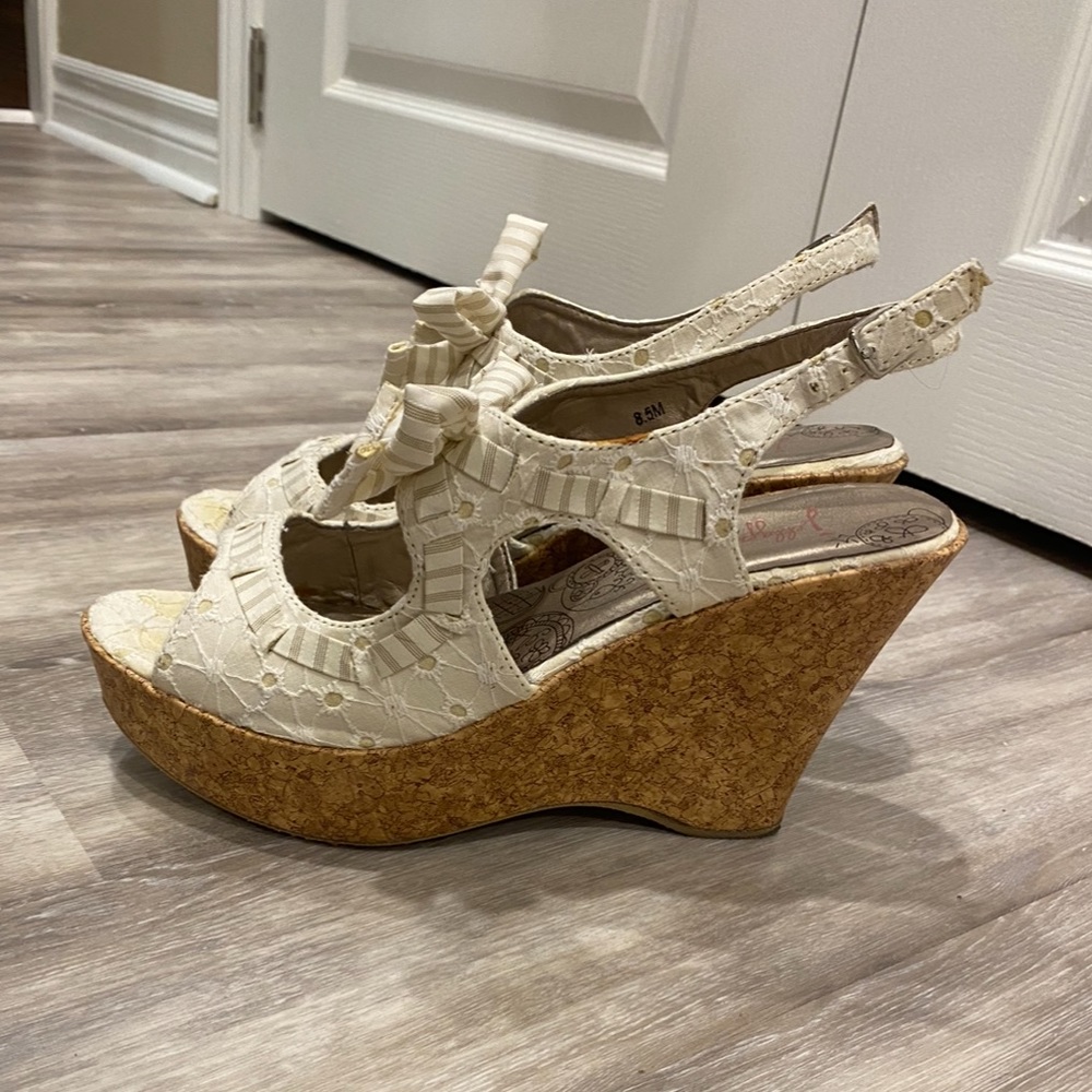 White Summer Wedges Sandals